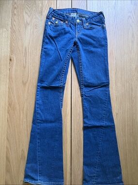 True Religion Women's Dark Blue Flare Jeans